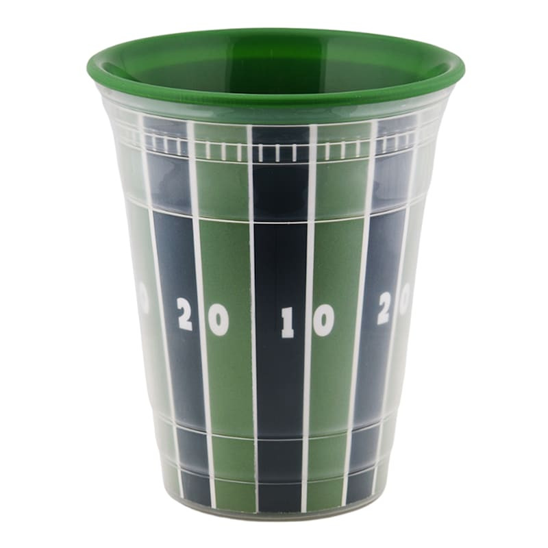 Green Football Field Double Wall Party Cup, 16oz | At Home