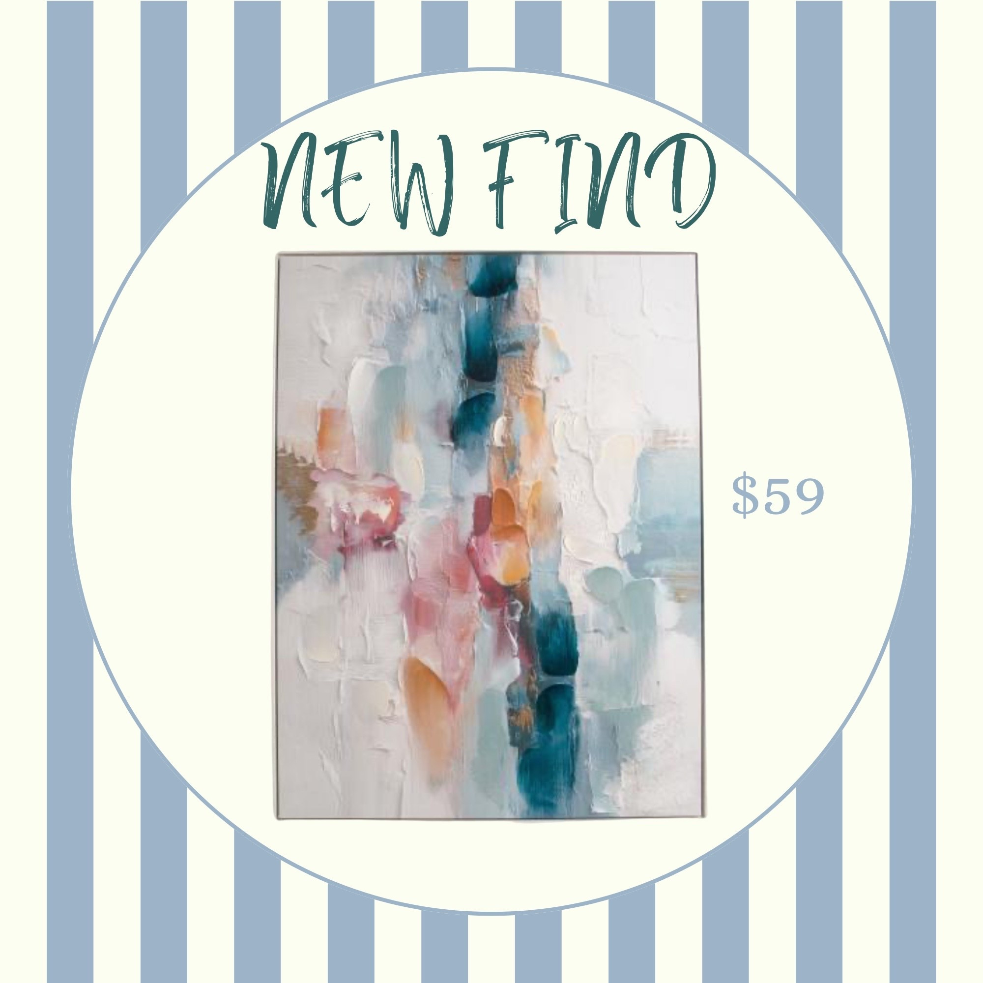 Under $60 artwork! Gorgeous colors and pattern to add a pop of color to your walls.