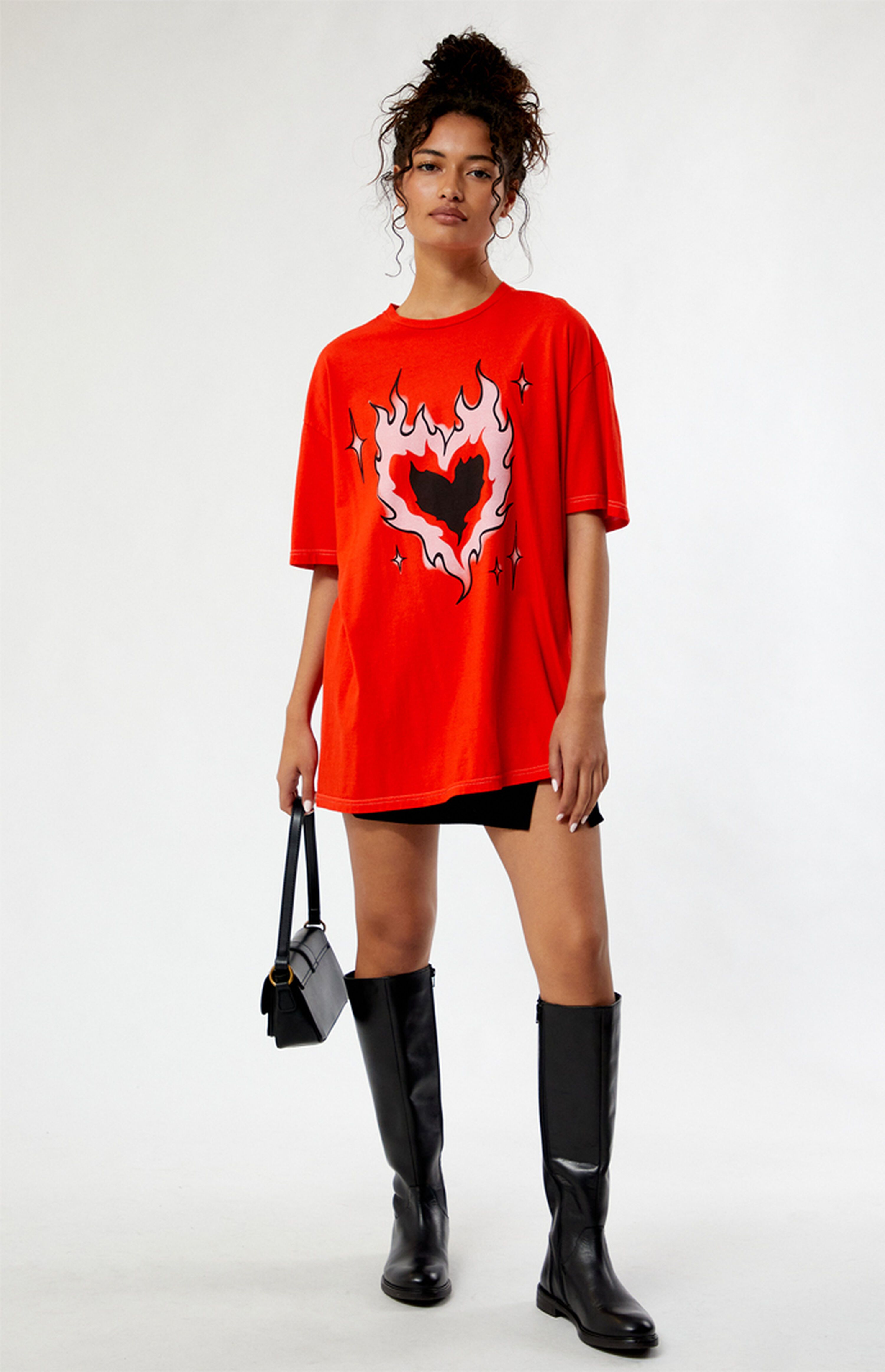 PS / LA Heart On Fire Oversized T-Shirt | PacSun