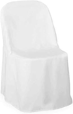Lann's Linens - 10 Elegant Wedding/Party Folding Chair Covers - Polyester Cloth - White | Amazon (US)