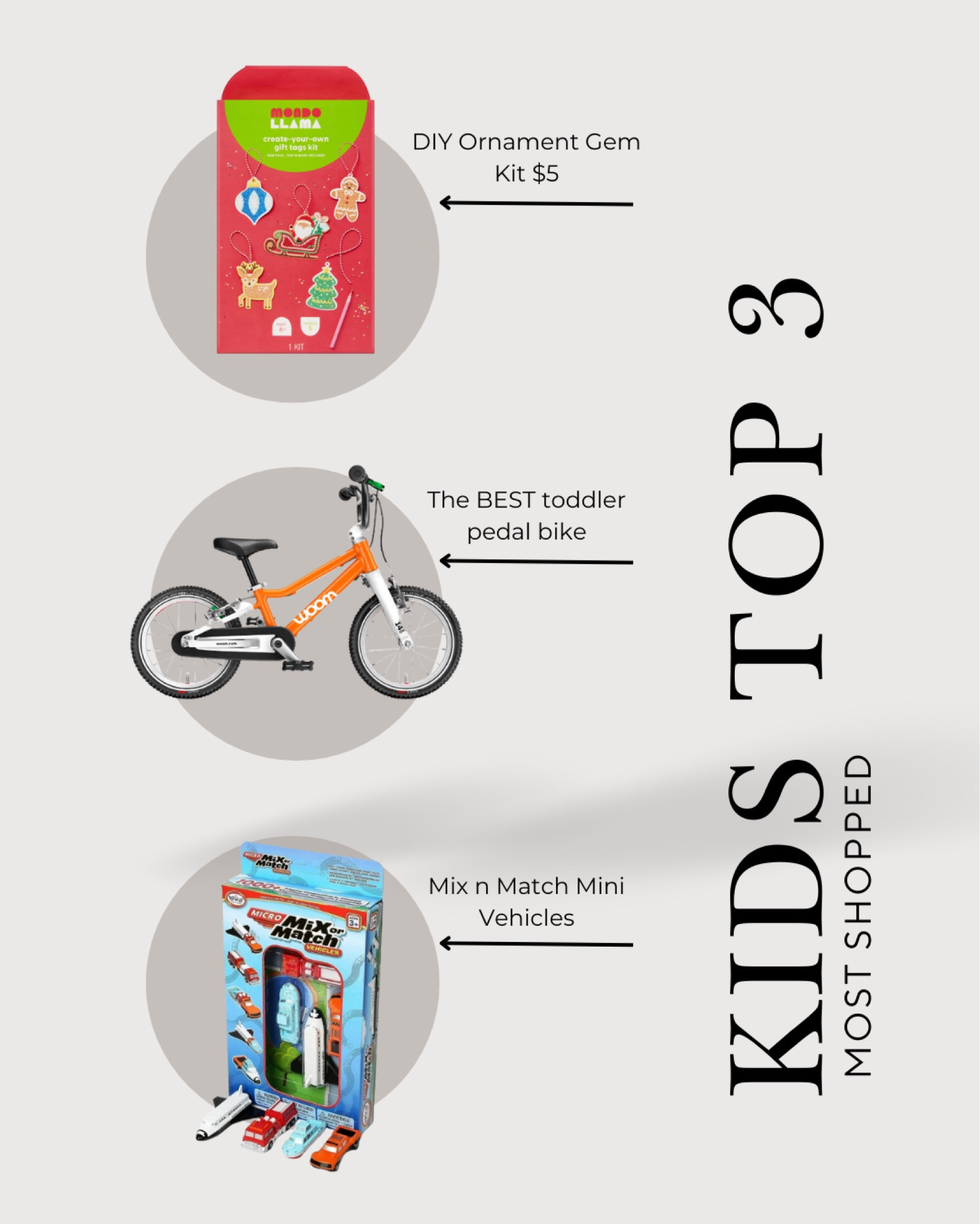 Most clicked on toy links.  The $5 holiday ornament making kit you need!   The toddler pedal bike I sware by.  The mix n match mini vehicles that are perfect stocking stuffer size.

#kidstoys #kidsbikes #kidstoys #giftsforkids #holidaycraftkit


#LTKHoliday #LTKGiftGuide #LTKKids