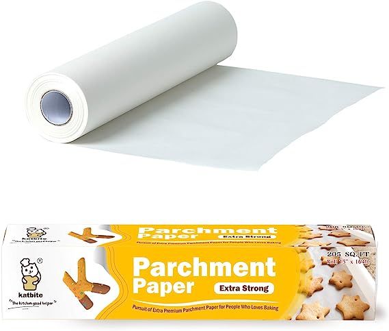 Katbite 205 SQ FT Heavy Duty Parchment Paper Roll -15 in x 164 ft Baking Paper For Cooking, Air F... | Amazon (US)