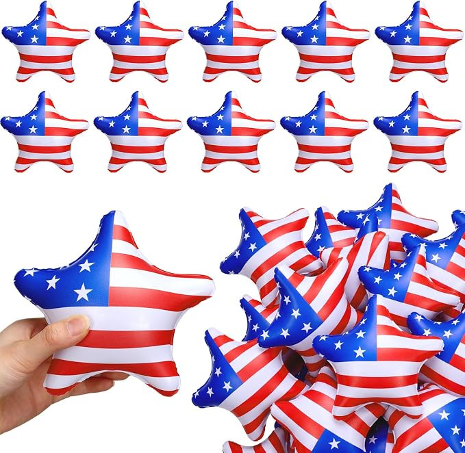 24 Pcs Patriotic Beach Balls Bulk 4th of July Mini Inflatable 5" American Flag Star Beach Balls R... | Amazon (US)