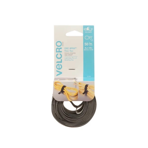 VELCRO Brand ONE-WRAP Cable Ties | Black Cord Organization Straps | Thin Pre-Cut Design | Wire Ma... | Walmart (US)