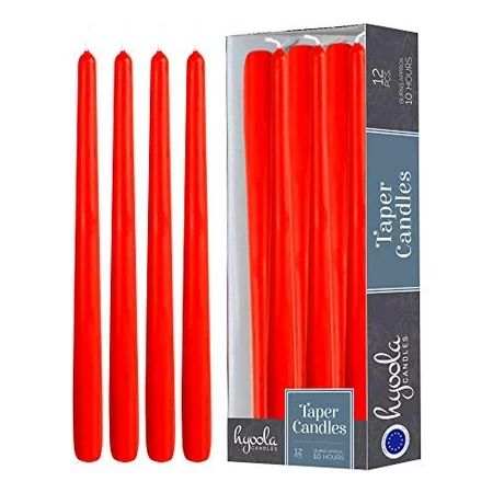 Hyoola 12 Red Taper Candles - Dripless Tapers (12 Pack) | Walmart (US)