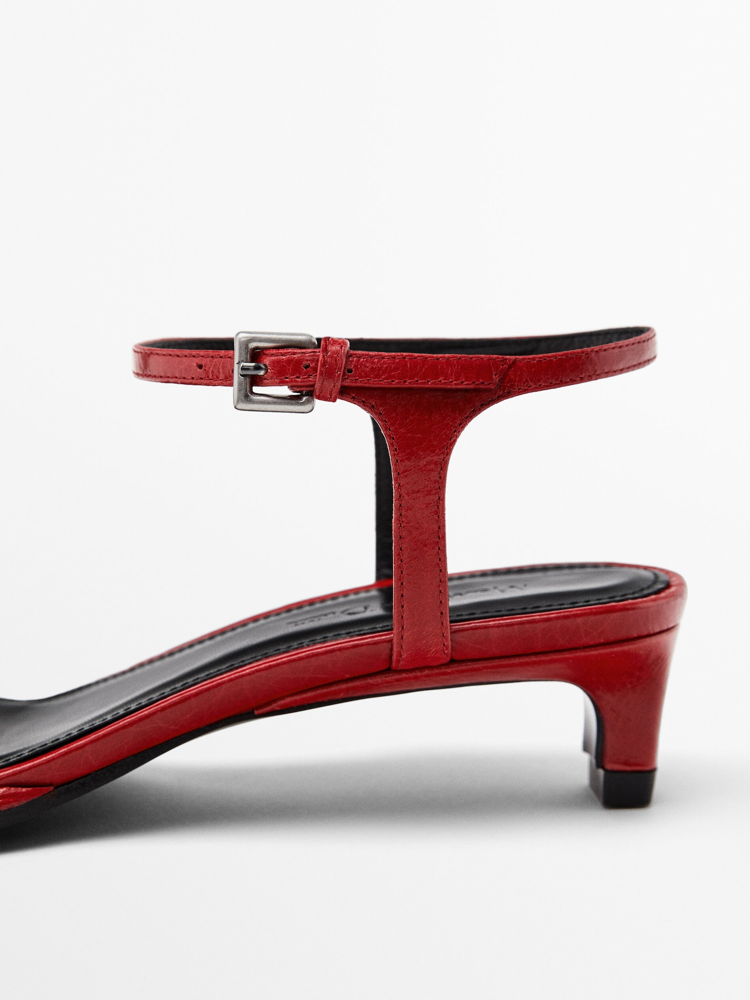 Red heeled sandals | Massimo Dutti US