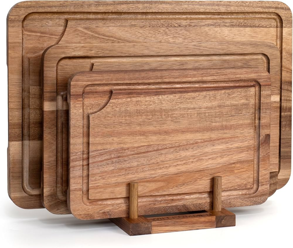 Wooden Cutting Boards for Kitchen, Wood Cutting Board Set with Juice Groove, Chopping Boards Set ... | Amazon (CA)