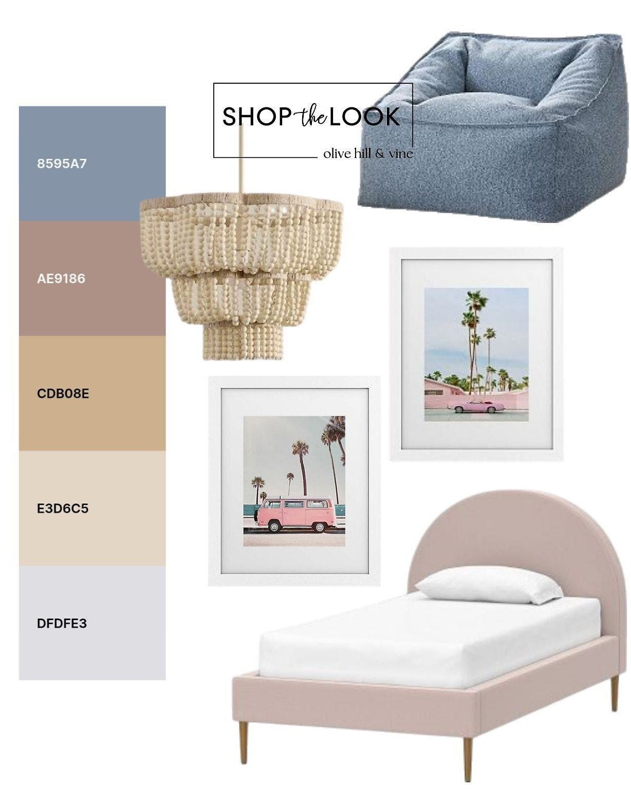 We layered a curved upholstered bed, vintage-style palm prints, woven lighting, and a cozy denim lounge seat. Calm, beachy, and just grown-up enough — a teen room that feels like a mini getaway. 

 

#LTKHome #LTKKids