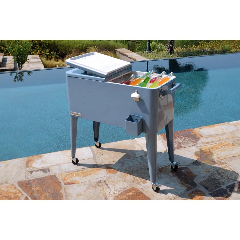 Permasteel 80-Qt Classic Outdoor Patio Cooler On Wheels | Wayfair North America