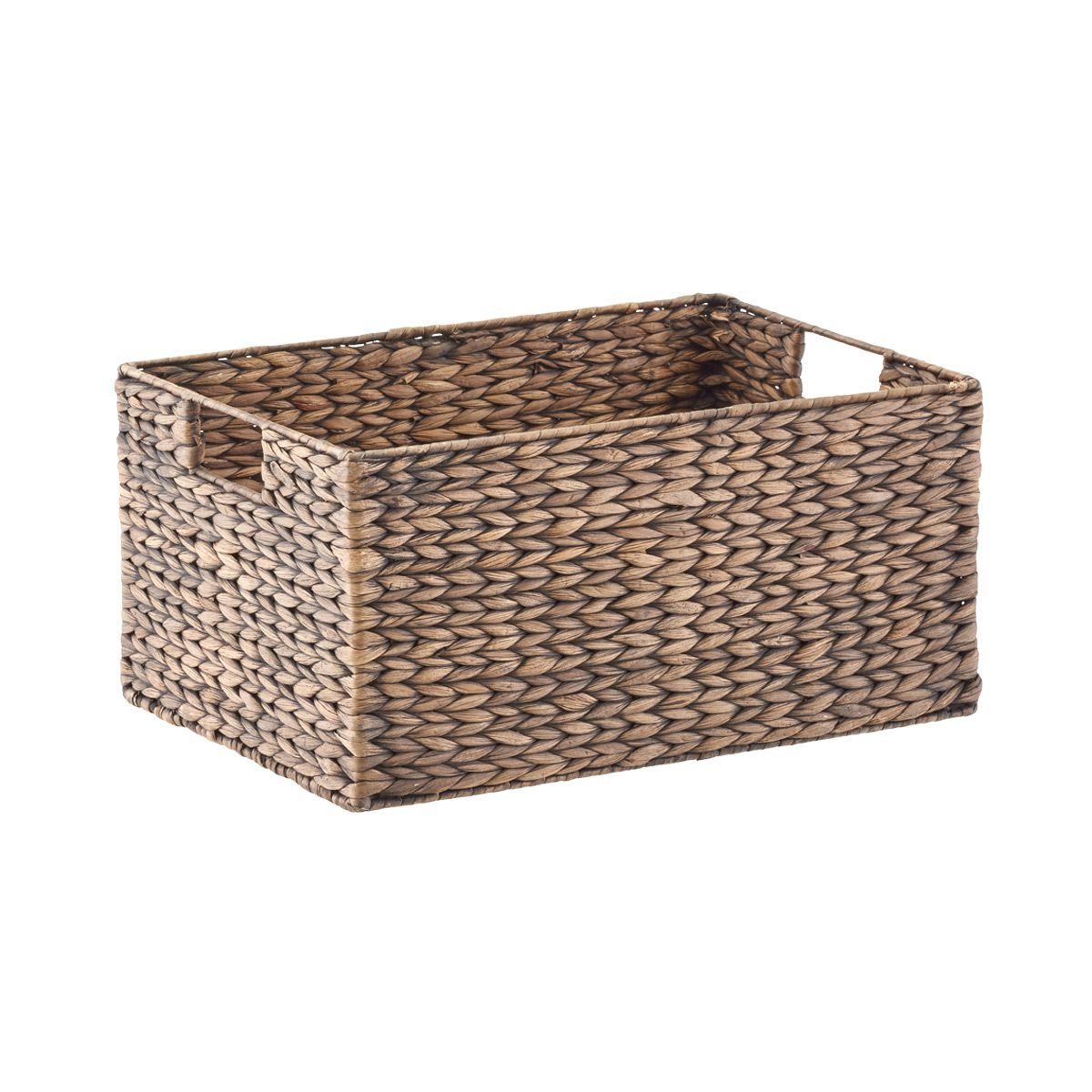 Medium Water Hyacinth Bin Mocha Brown | The Container Store