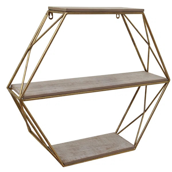 Stogner Metal/Wood 3 Tier Wall Shelf Set | Wayfair North America