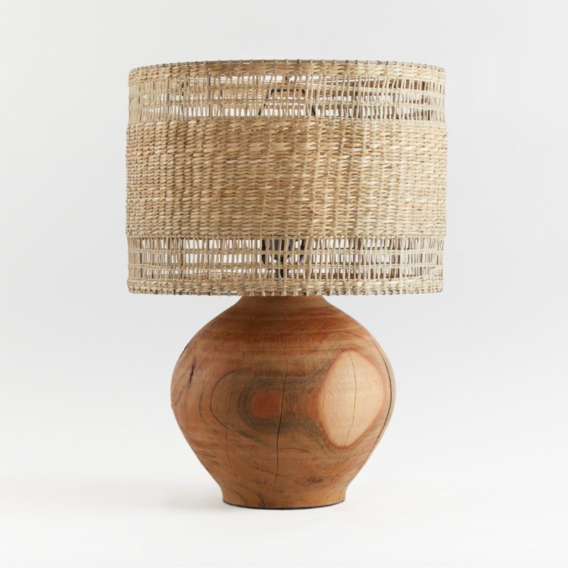 Wood Table Lamp with Woven Shade Bedroom Lighting | Crate & Barrel | Crate & Barrel