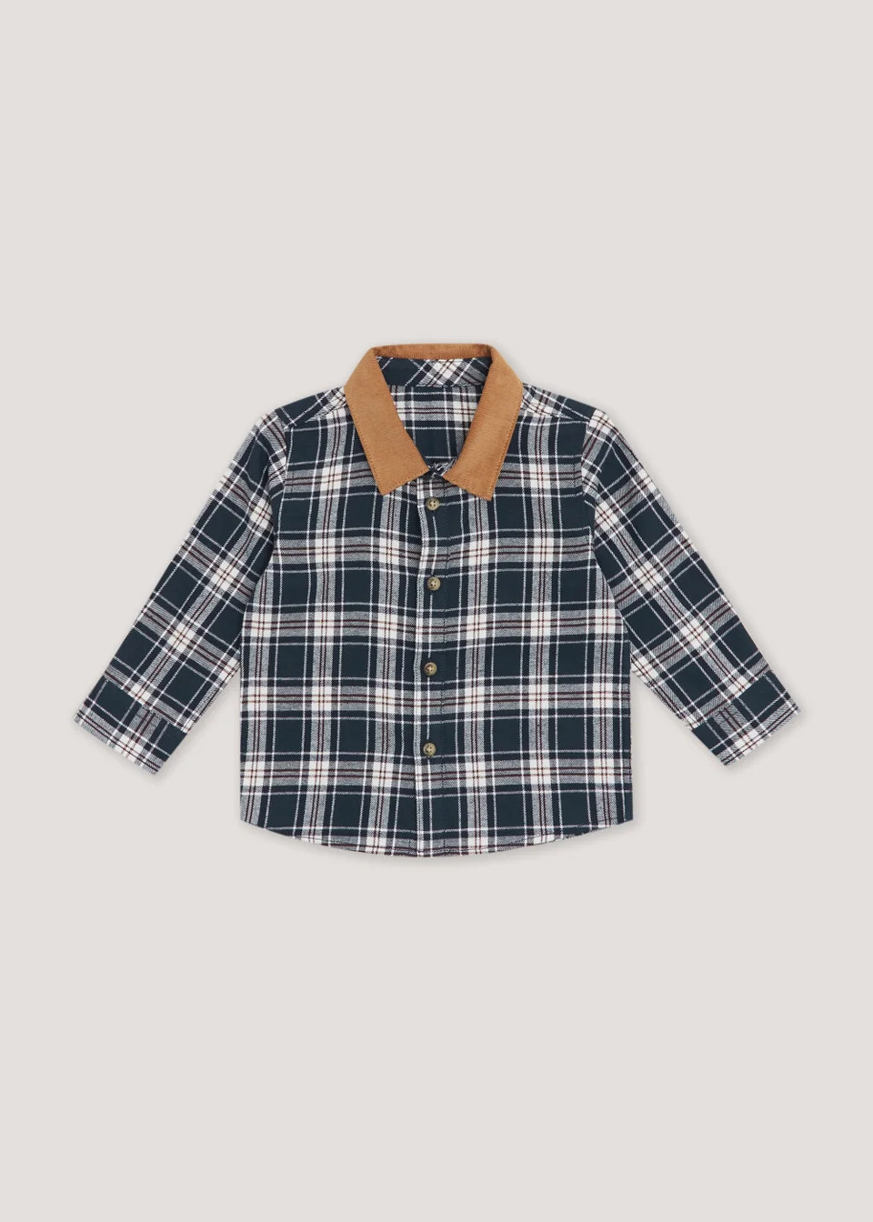 Boys Navy Check Cord Shirt (9mths-6yrs) | Matalan (UK)