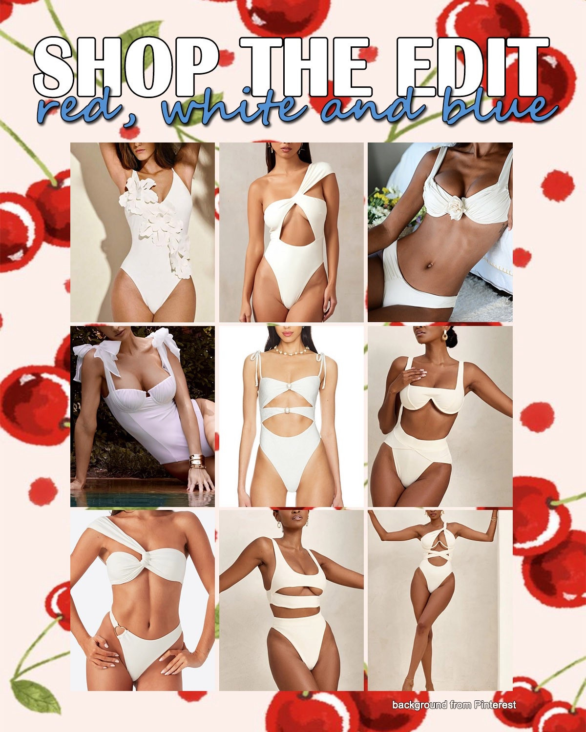 Shop the Edit: Red, White, and Blue

 This fourth of July, get ready to show up in style. Check out these swimsuit options!

#swimwear #bathingsuit #beachoutfit #summeroutfit #holidayoutfit #red #white #blue #redwhiteandblue #usa #american #patriotic #presidentsday #memorialday #fourthofjuly #4thofjuly #independenceday #laborday #veteransday 

#LTKStyleTip #LTKSeasonal #LTKSummerEdit