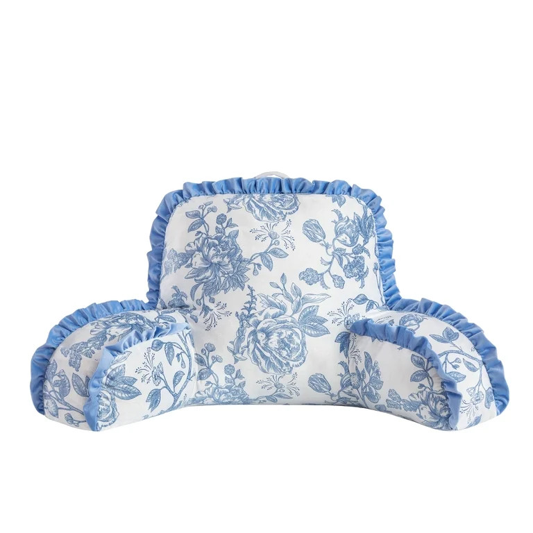 Urban Shop Petals & Pearls 35"x 22" Blue Floral Backrest Pillow | Walmart (US)