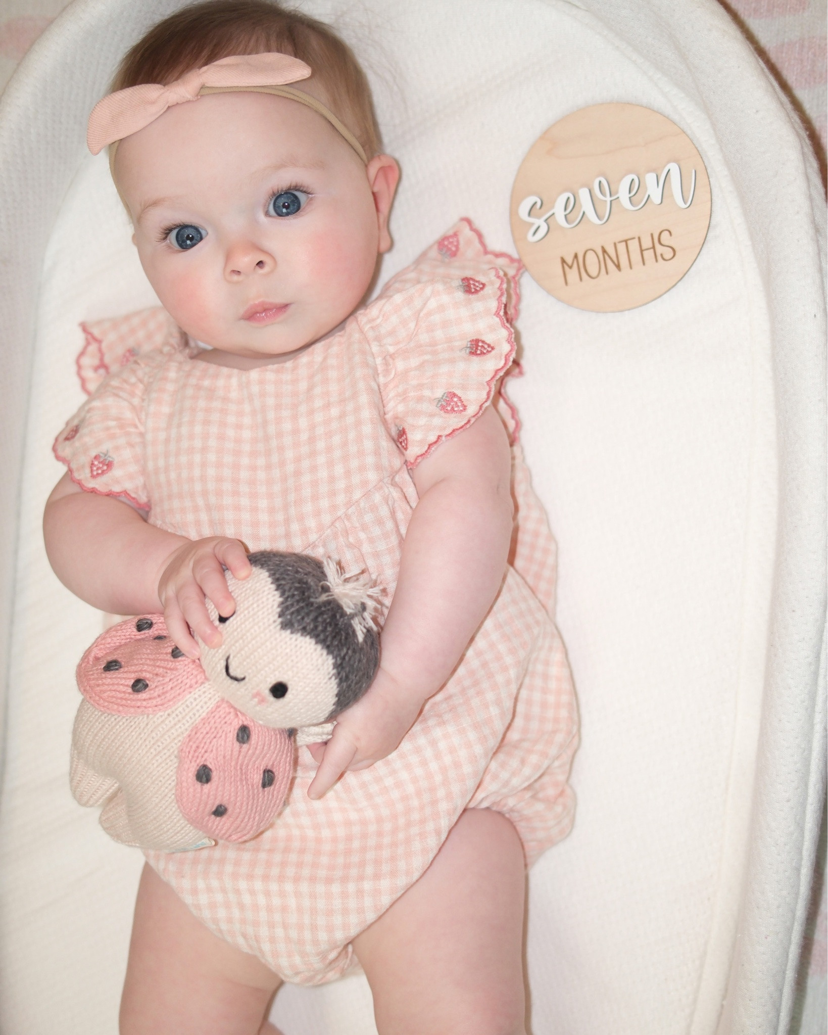 7 MONTHS! 😳🐞
Sutton, our little bug, is officially closer to 1 than she is to the day she was born! 🥺 She is growing up so fast and learning new things every day! She is so smiley and happy and just loves being around family. 🥹 She is getting so silly and loves to play with toys and be carried around to learn about the world around her! We are loving this stage so much, and are so excited for these next few months as she learns more! 🥹❤️

#LTKBaby #LTKKids #LTKootd