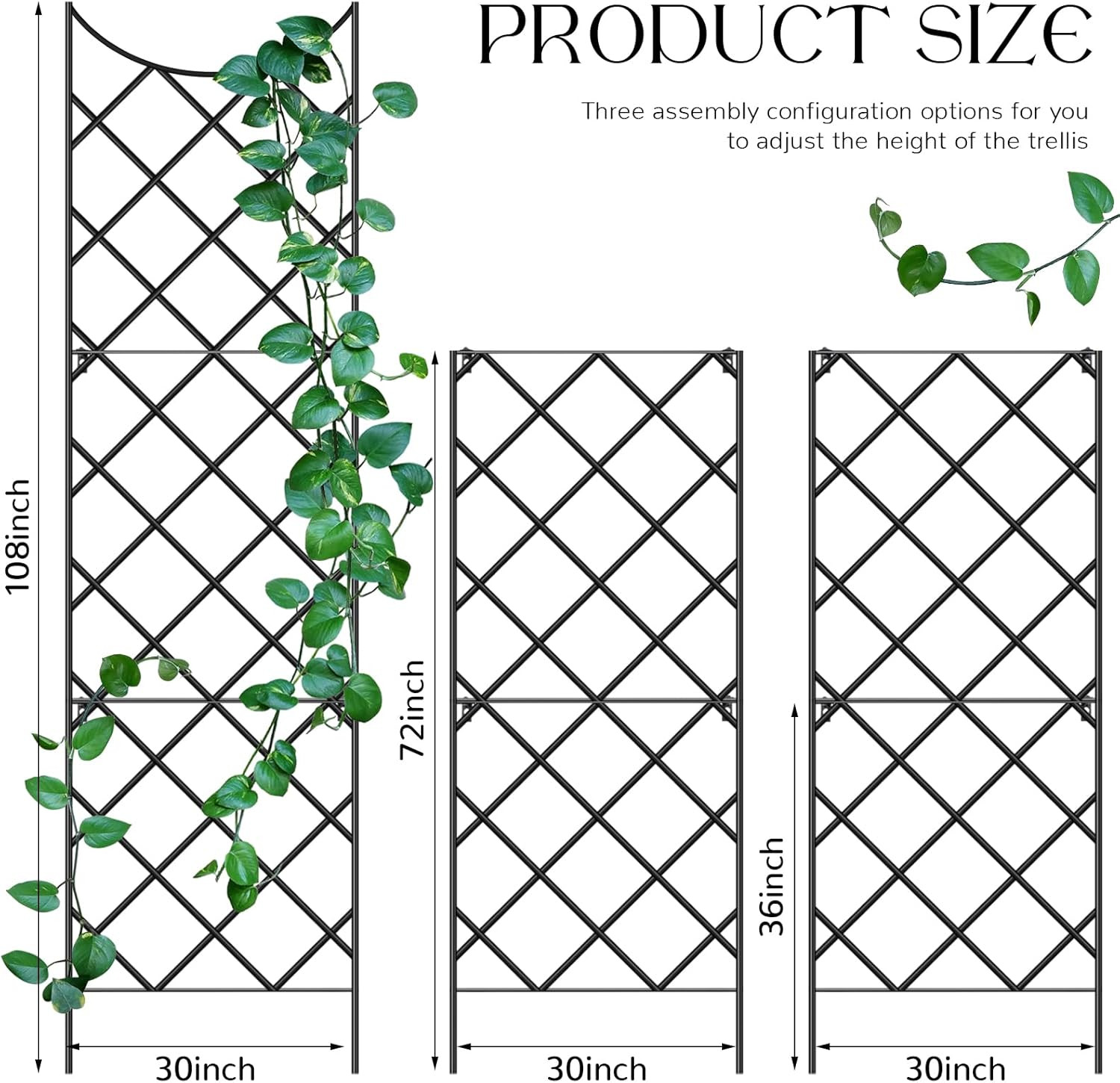 Giant Trellis for Climbing Plants, 108'' x 30'' Large Heavy Duty Rustproof Metal Vine Plant Trell... | Amazon (US)