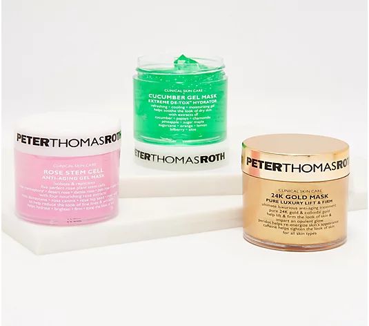 Peter Thomas Roth Cucumber, 24k Gold, and Rose Mask 3pc Auto-Delivery - QVC.com | QVC