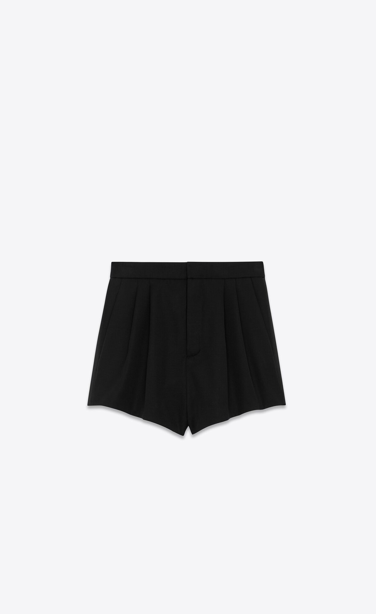 Tuxedo shorts with double pleat and satin bands at the side. | Saint Laurent Inc. (Global)