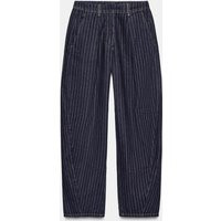 Zara - Zw Collection Mid-Rise Striped Balloon Jeans - Women - Blue - Women | Zara US