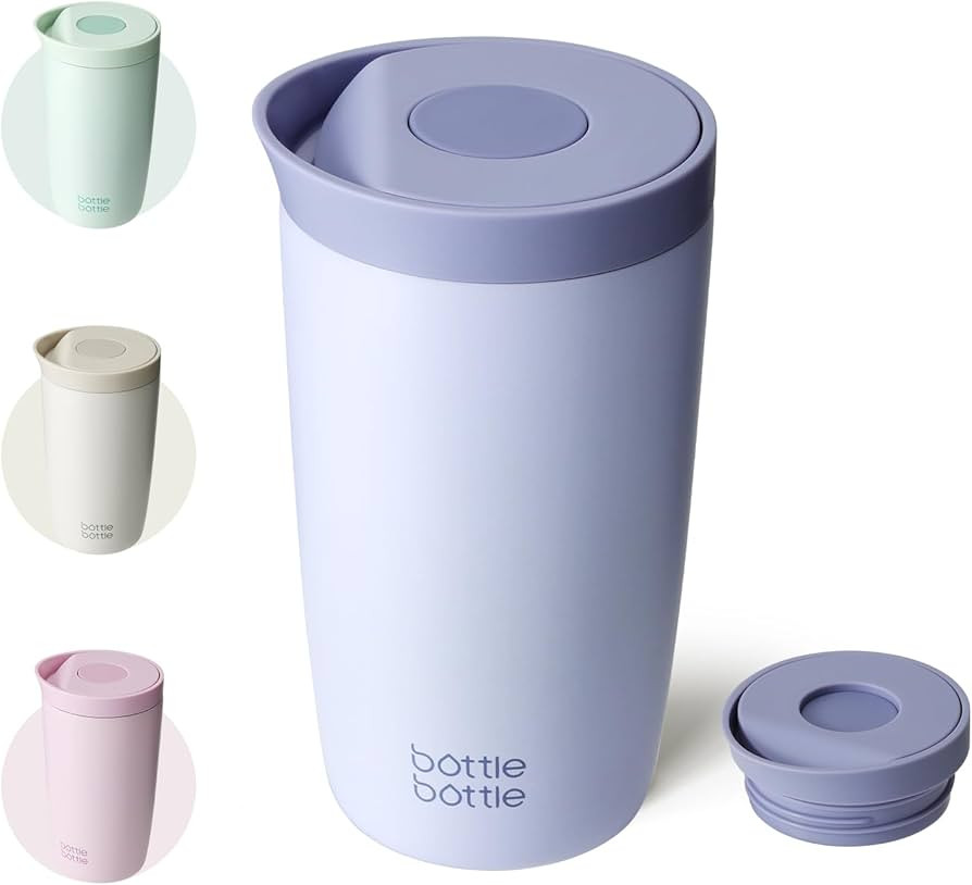 BOTTLE BOTTLE Insulated Travel Mug 12oz(350ml) Stainless Steel Office Coffee Cup with Push Button... | Amazon (US)