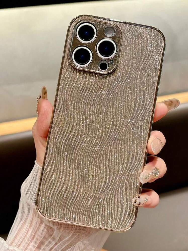 Sequins Luxurious Niche Minimalist Elegant Sparkly Electroplated Champagne Water Wave Full Covera... | SHEIN