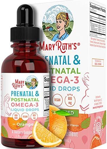 Prenatal & Postnatal Omega-3 Liquid Drops by MaryRuth's | 800mg DHA & 8mg of EPA Per Serving | Co... | Amazon (US)
