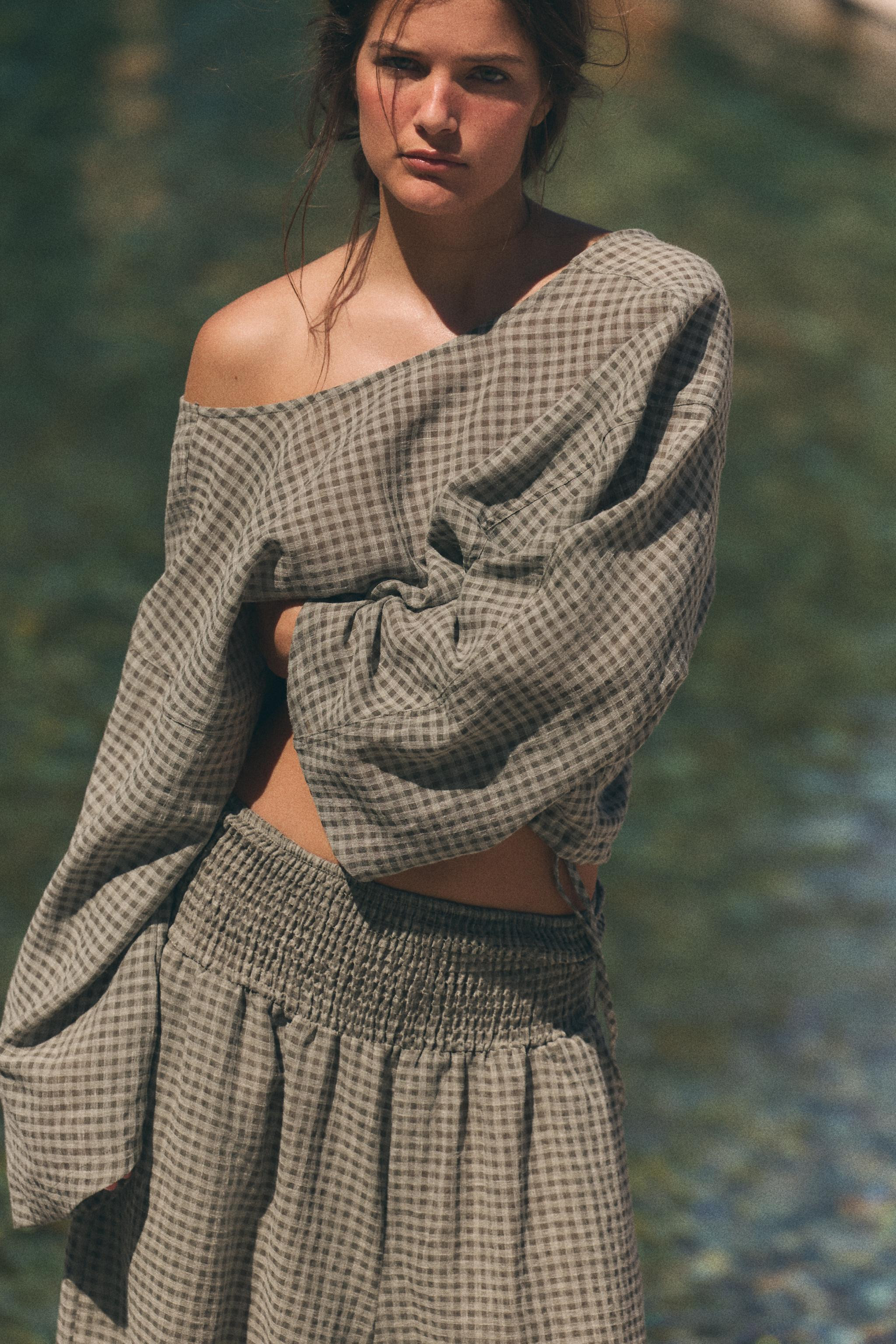 PLAID CAPE SHIRT | Zara US