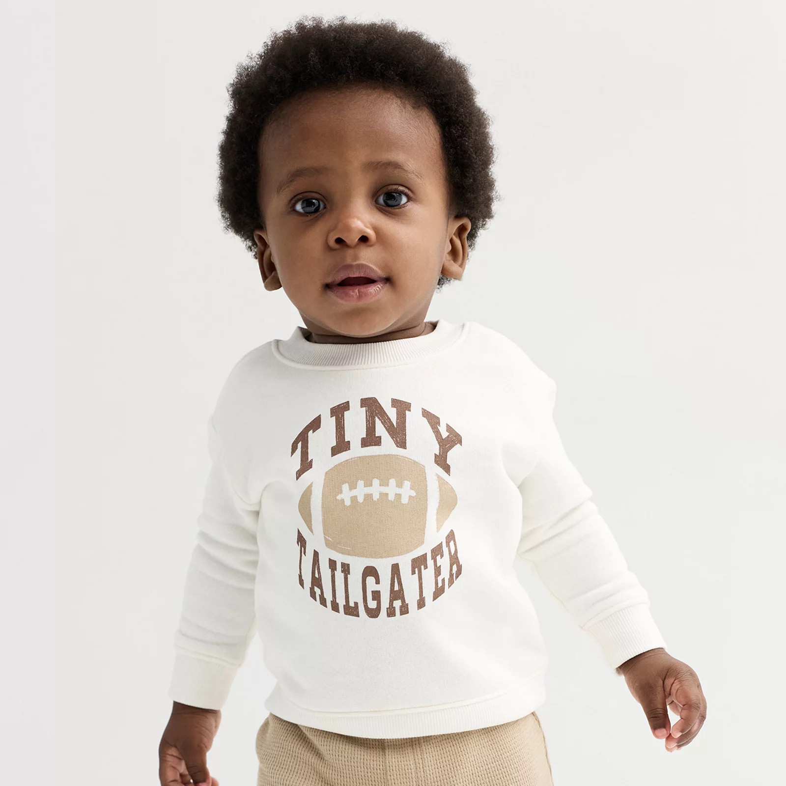Baby Jumping Beans® Fleece Crew, Kids Unisex, Size: 24 Months, Ivory Tiny Tailgater | Kohl's