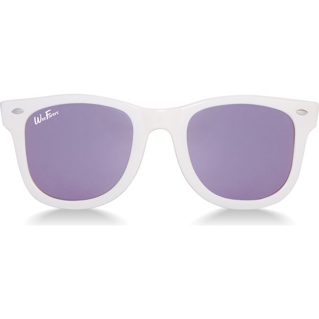 Polarized Sunglasses, White with Purple | Maisonette