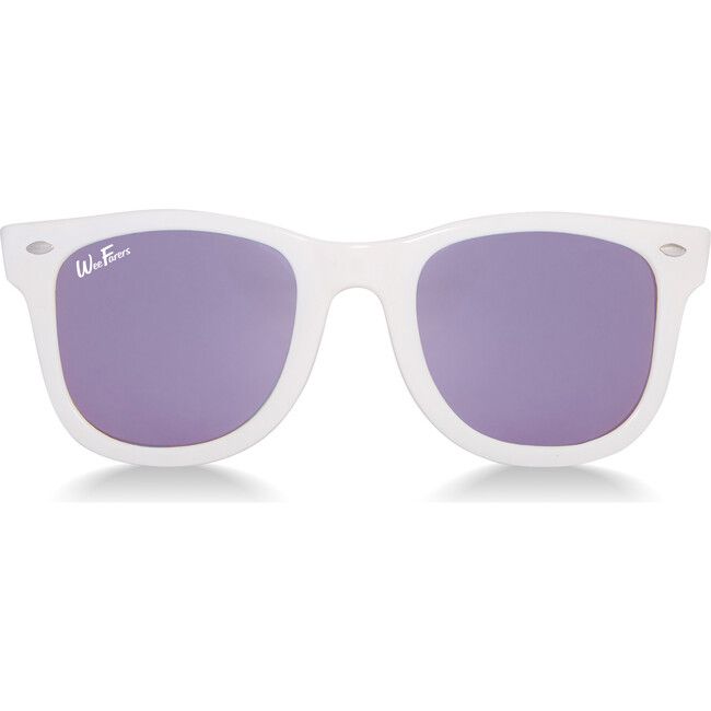 Polarized Sunglasses, White with Purple | Maisonette