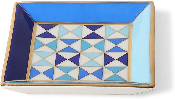 Jonathan Adler Sorrento Square Trinket Tray, Blue | Amazon (US)