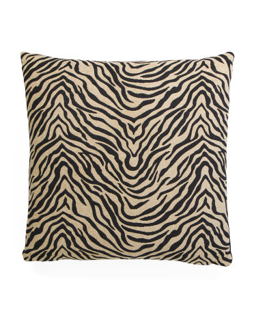 24x24 Zebra Print Jacquard Oversized Pillow | TJ Maxx