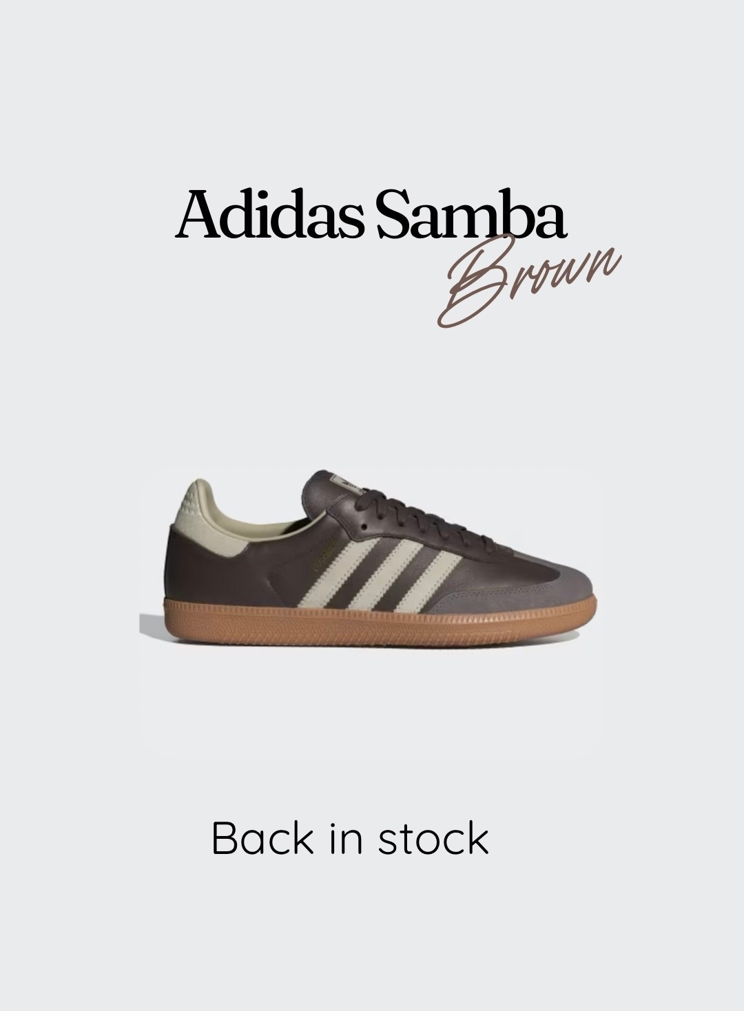 Back in stock ! Adidas samba Brown 🤎 #Adidas #adidassamba

#LTKgrwm #LTKSeasonal #LTKootd