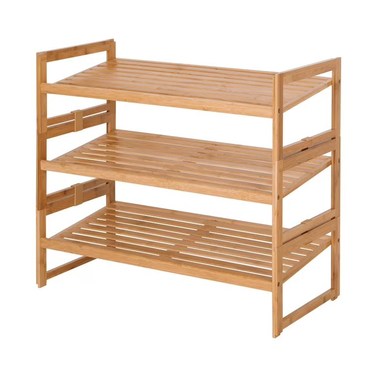 Better Homes & Gardens Bamboo 3 Tier Shoe Rack | Walmart (US)