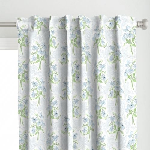 Pearl's Bouquet Soft Blue and Light Green | Spoonflower