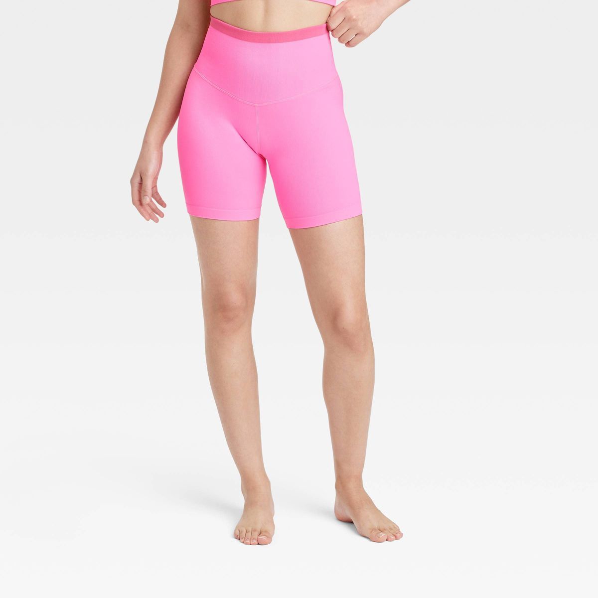 Women's Seamless High-Rise Bike Shorts 6" - JoyLab™ Pink XS | Target