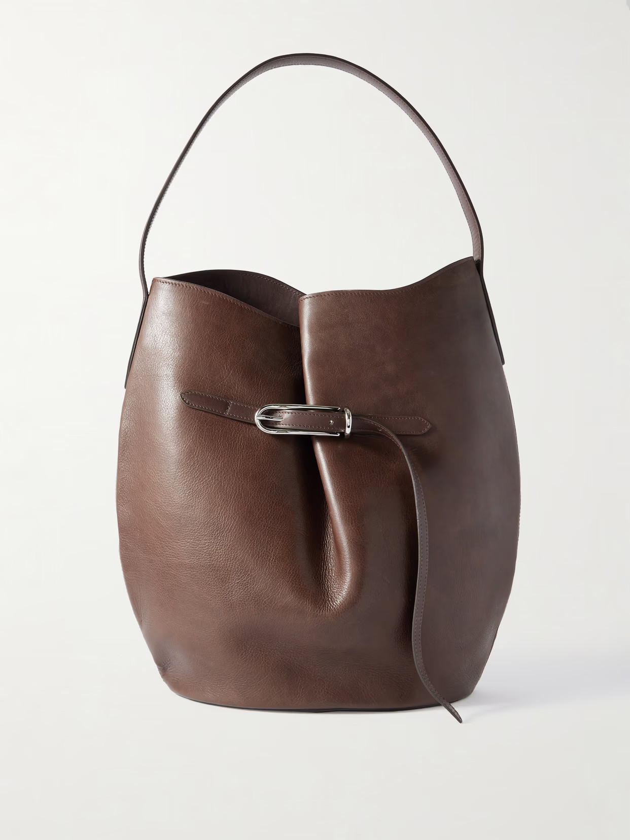 Liffner - Buckled Leather Bucket Bag - Brown | NET-A-PORTER (US)