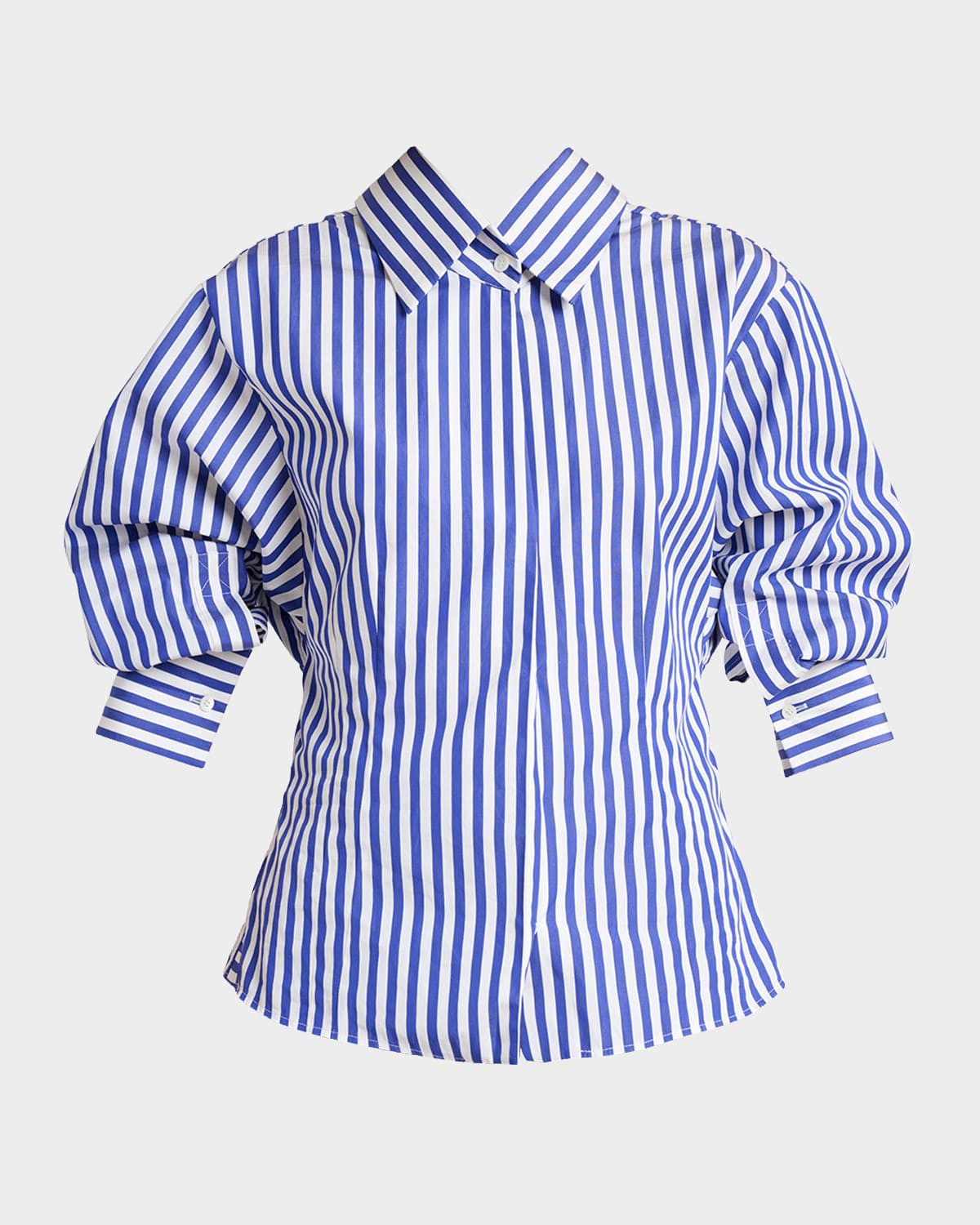 Open Back Striped Poplin Shirt | Neiman Marcus