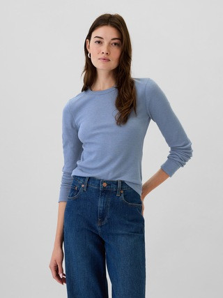 Waffle-Knit Crewneck T-Shirt | Gap Factory