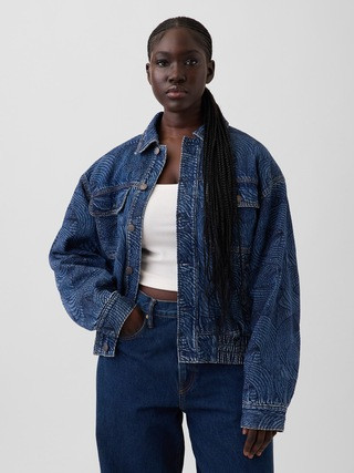 Gap × HFR Embroidered Denim Bomber Jacket by Daveed Baptiste | Gap (US)