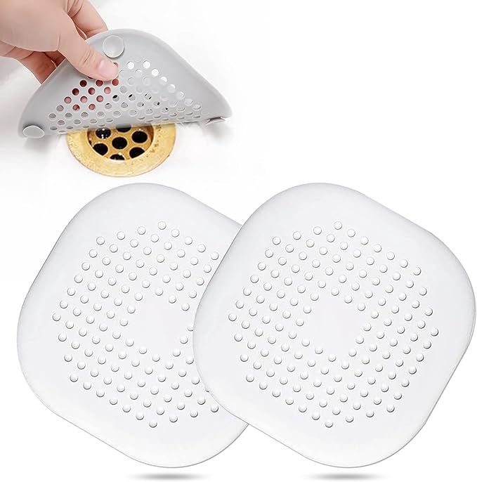 Hair Drain Catcher,Square Drain Cover for Shower Silicone Sink Drain Strainer Hair Stopper with S... | Amazon (US)