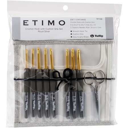 Caron Tulip Etimo Crochet Hook Set w/Scissors: Sizes D,E,F,G,7,H,I,J | Walmart (US)
