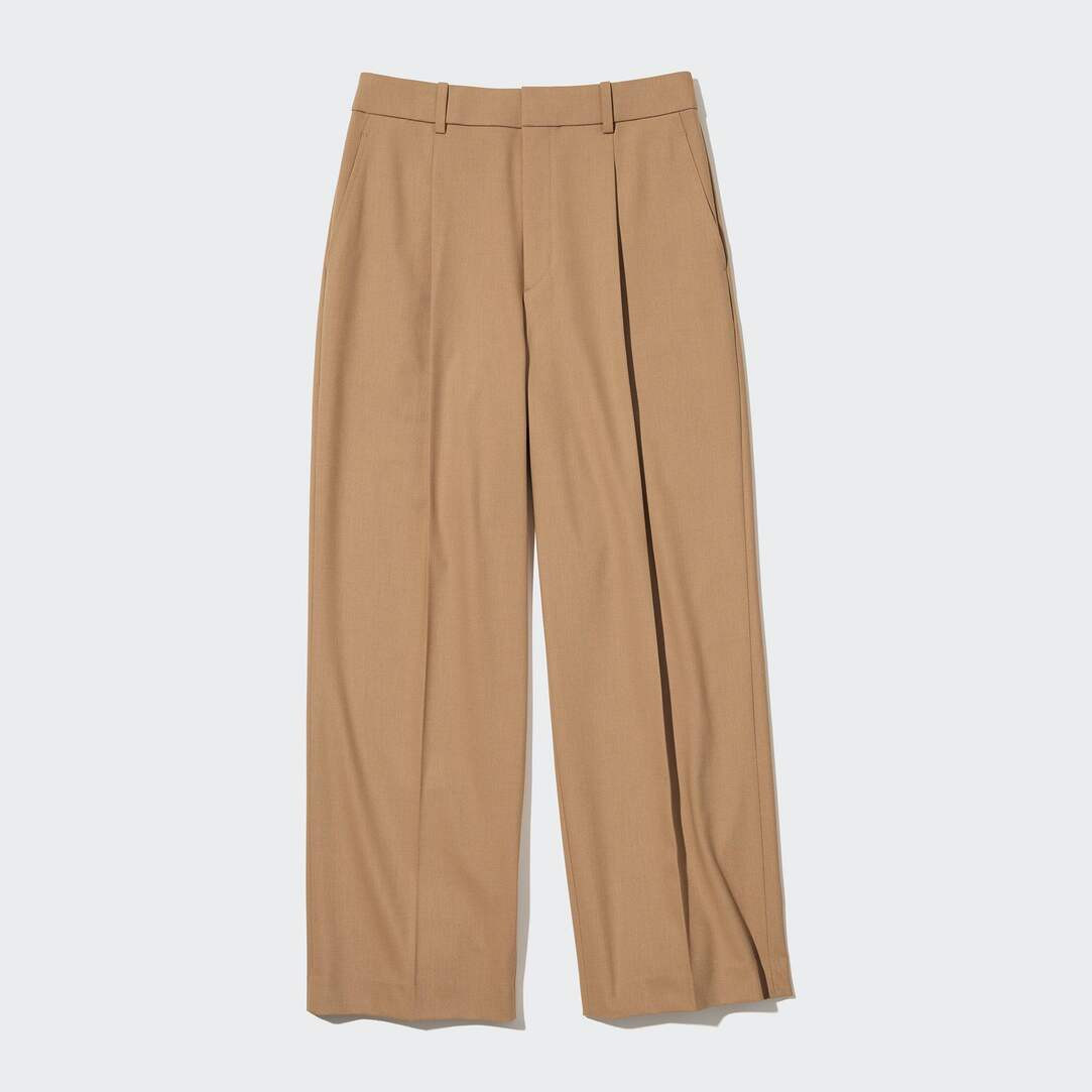 Pleated Wide Leg Trousers (Long) | UNIQLO (UK)