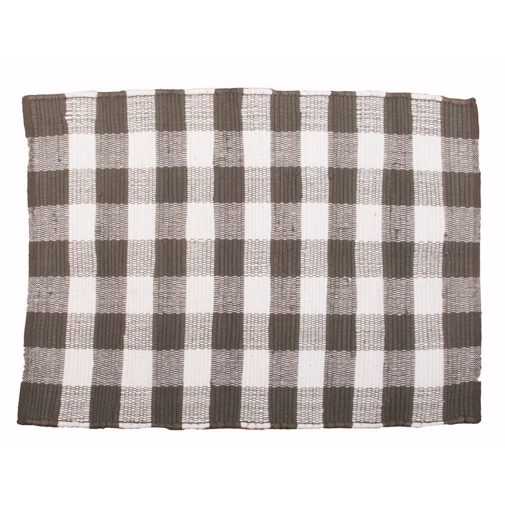 Buffalo Check Gray and Cream Rag Rug  24"x36" by Raghu - Walmart.com | Walmart (US)