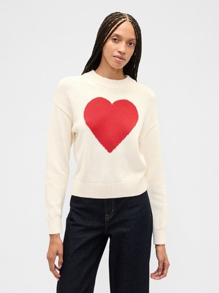 Relaxed Cropped Intarsia Sweater | Gap Factory