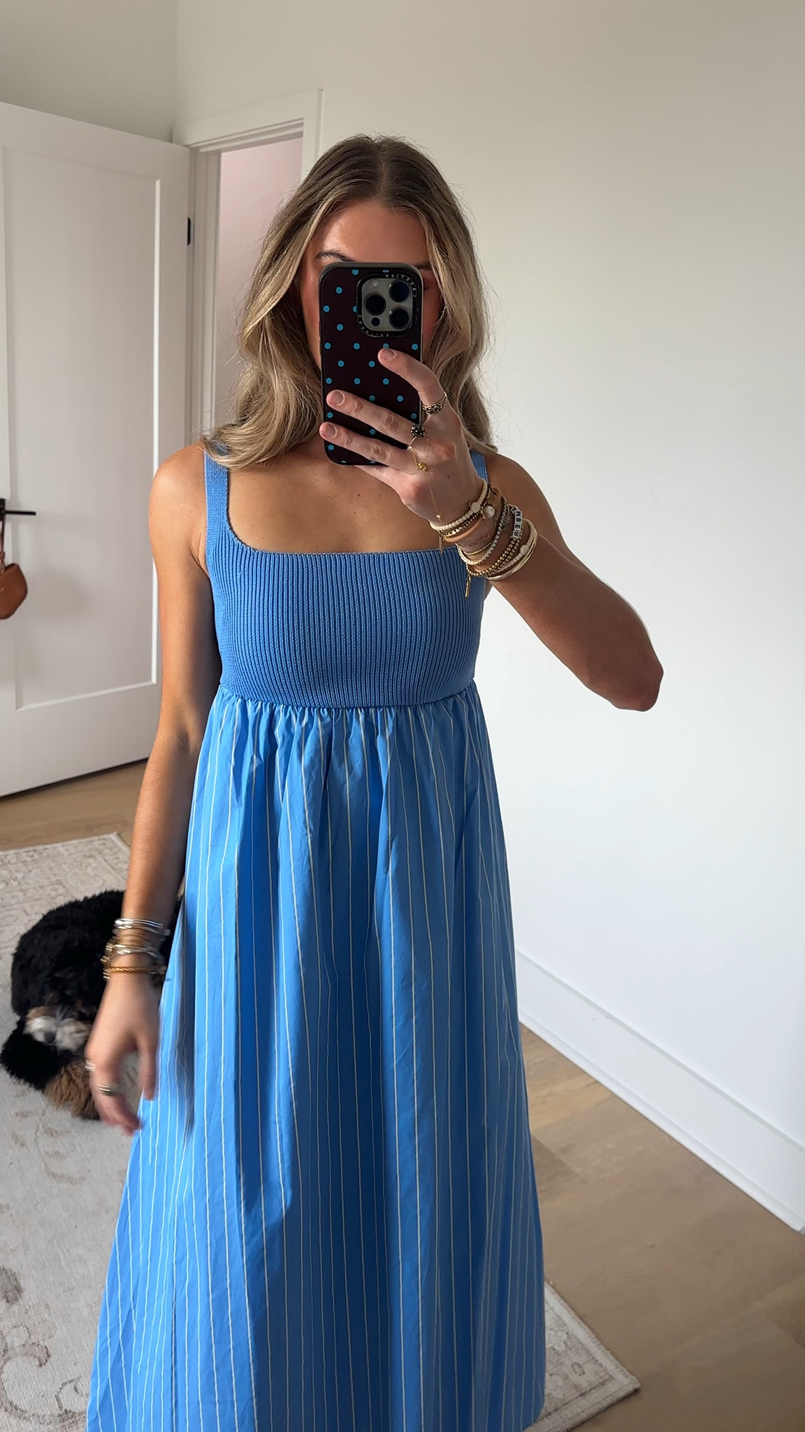 @englishfactory size xs Charming, comfortable, and designed to move with you. The Eliza Knit Midi Dress is a warm-weather essential with a playful twist. Featuring a ribbed knit bodice and contrast striped skirt, this style is complete with adjustable back tie straps, wide shoulder straps, and an elastic back panel for a flexible, flattering fit. Hidden side pockets add a dose of practicality, while the full lining ensures all-day comfort. 

#LTKSeasonal #LTKgrwm #LTKootd