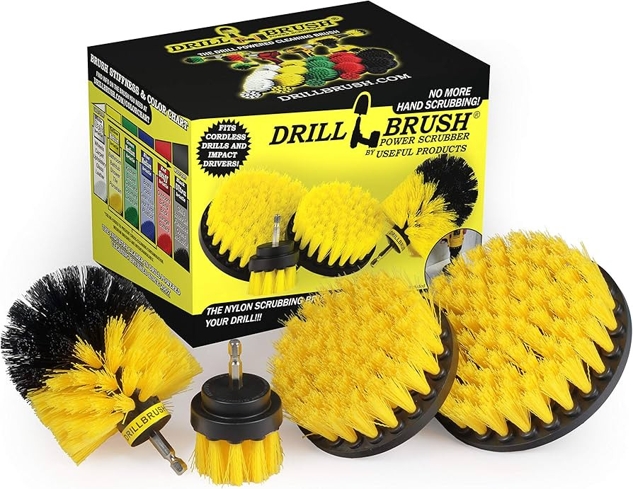 Drillbrush Shower Scrubber Cleaning Brush Set - Nylon Power Brush Tile and Grout Bathroom Cleanin... | Amazon (US)