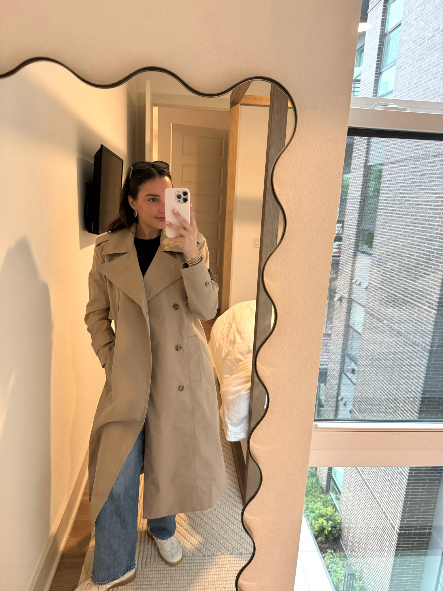 My absolute favorite tee & only $12! | My trench is currently 50% off with an additional 20% off at checkout right now! 🧥🤍 Both are perfect closet staples!!!

#LTKWorkwear #LTKFindsUnder50 #LTKSaleAlert