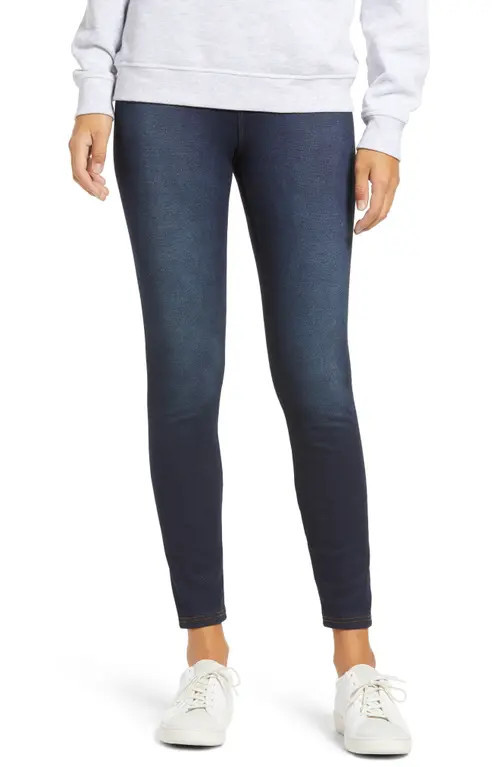 Hue High Waist Winter Denim Leggings in Midnight Rinse at Nordstrom, Size Small | Nordstrom